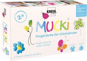 Satz von Fingerfarben, "MUCKI FORTUNE", 6 Farben, 6x 50 ml, KREUL